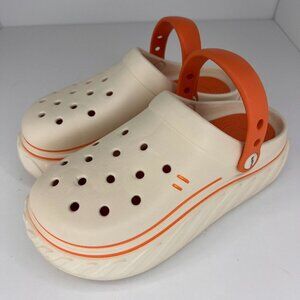 Womens Beige Solid Rubber Classic Slip-On Low Top Size 39-40 Clogs